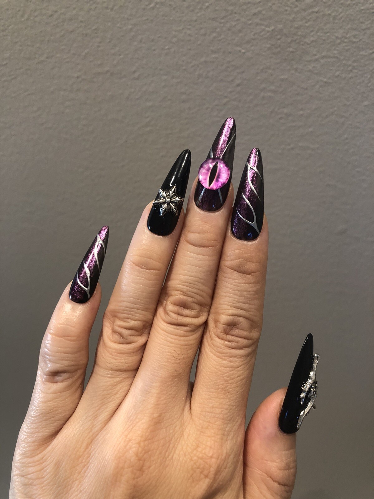 Handmade Paint Halloween press on nails with tools pack SIZE XS, S, M US Seller