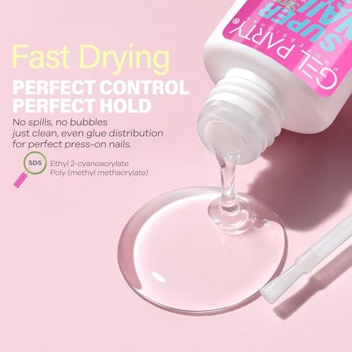 Super Strong Brush-On Nail Glue 8ml Clear Acrylic for Press-On & Fake Nails