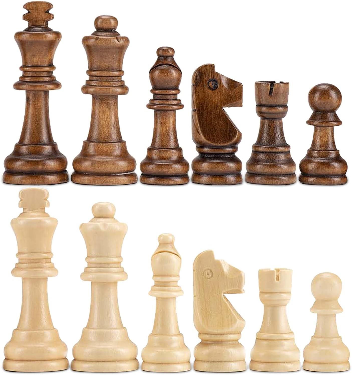 AMEROUS Wooden Chess Pieces Only, Staunton Style Wood Chessmen with 3.15″…