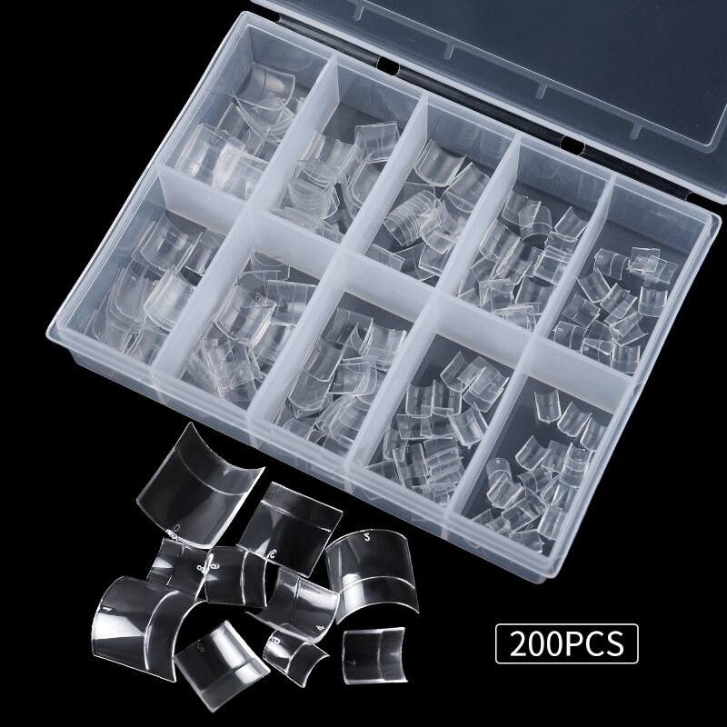200Pcs/Box French Short Nail Tips Half Cover Acrylic Fake Nails Extensions Tips