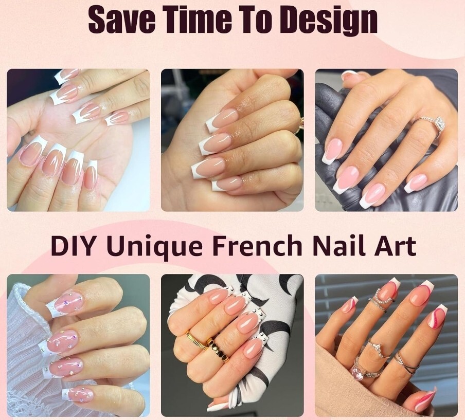 Soft Gel Nail Tips Short Pre Base Coat + Primer, 240 Pcs Pre short, pink