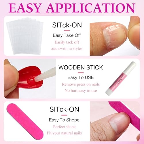 Burgundy 240pc Almond Press on Nails – Short Fake Nails with Glue Tabs