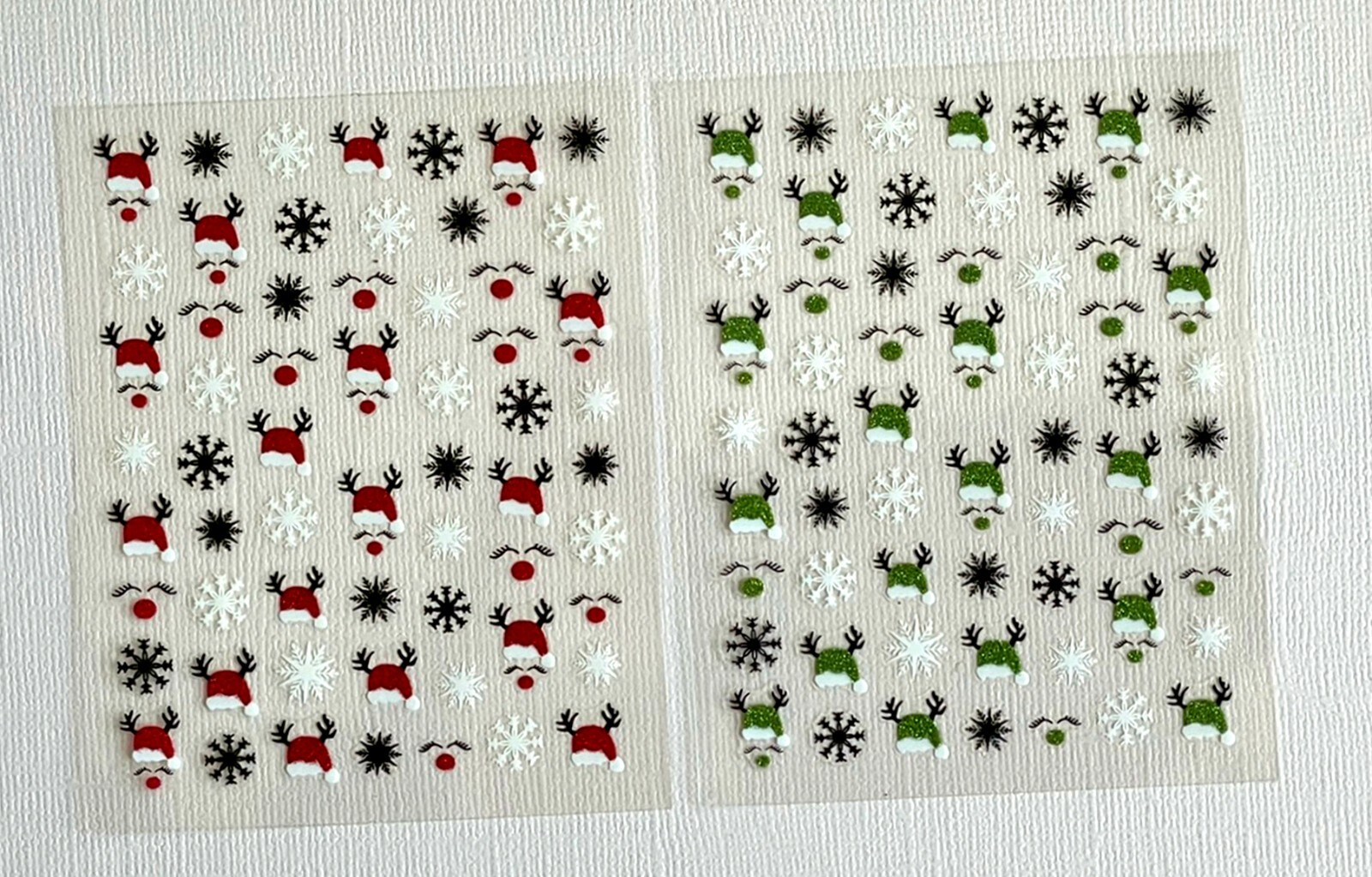 Glitter Christmas Nail Sticker Christmas Hats Snowflake Rudolph Santa Red Nose