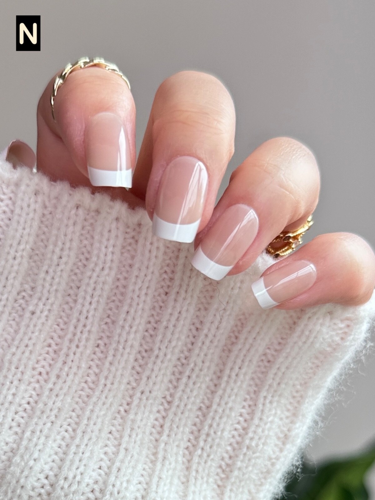 12 Boxes Flower Star French Tip Long/Mid/Short Square Press On Nails (Wholesale)