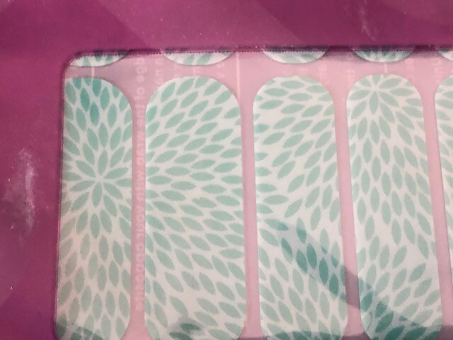 Jamberry Nail Wraps Set A457 Tropical Lotus Flower New Full Sheet Green Rare