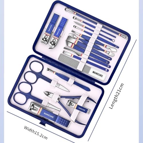 Nail Clippers Set – 19 Piece Manicure & Pedicure Kit, Stainless Steel