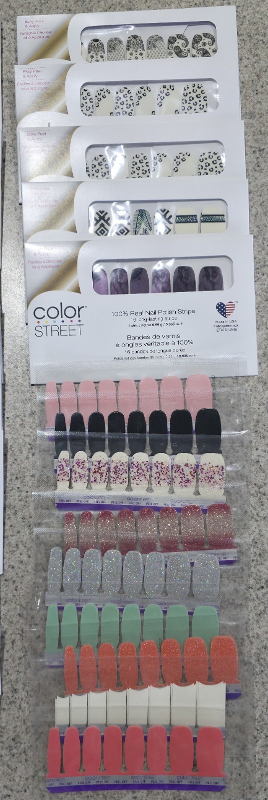 Color Street Press-On Nails Multicolor Glitter Animal Square Short Pre-Designed