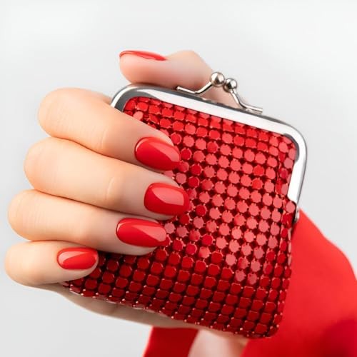12 Sheets Red Pink Series Solid Color Nail Wraps Full 12 Sheets, Red&pink