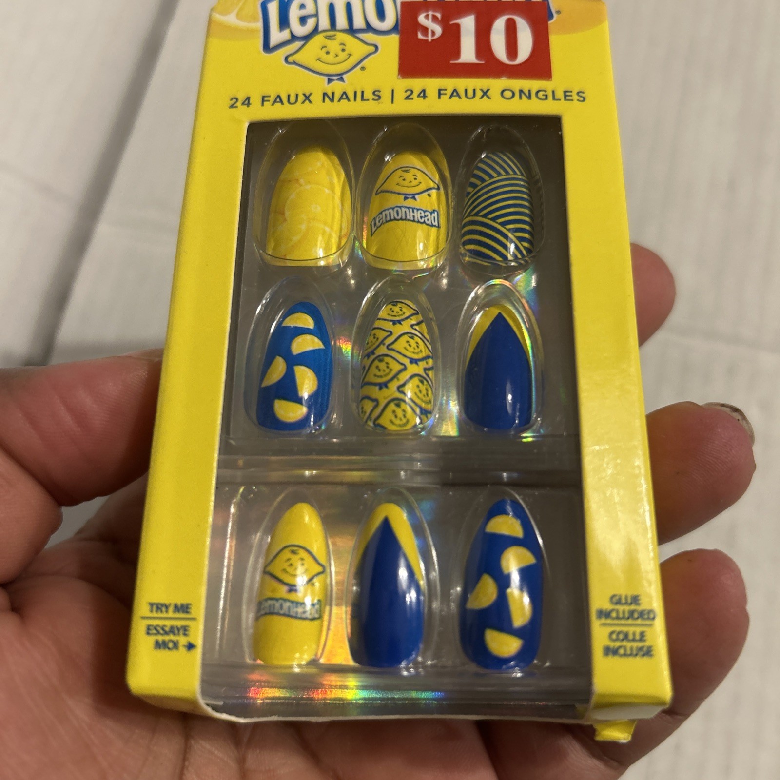 Lemon Head Press On Nails, 24 Count Almond Shape From Claire’s
