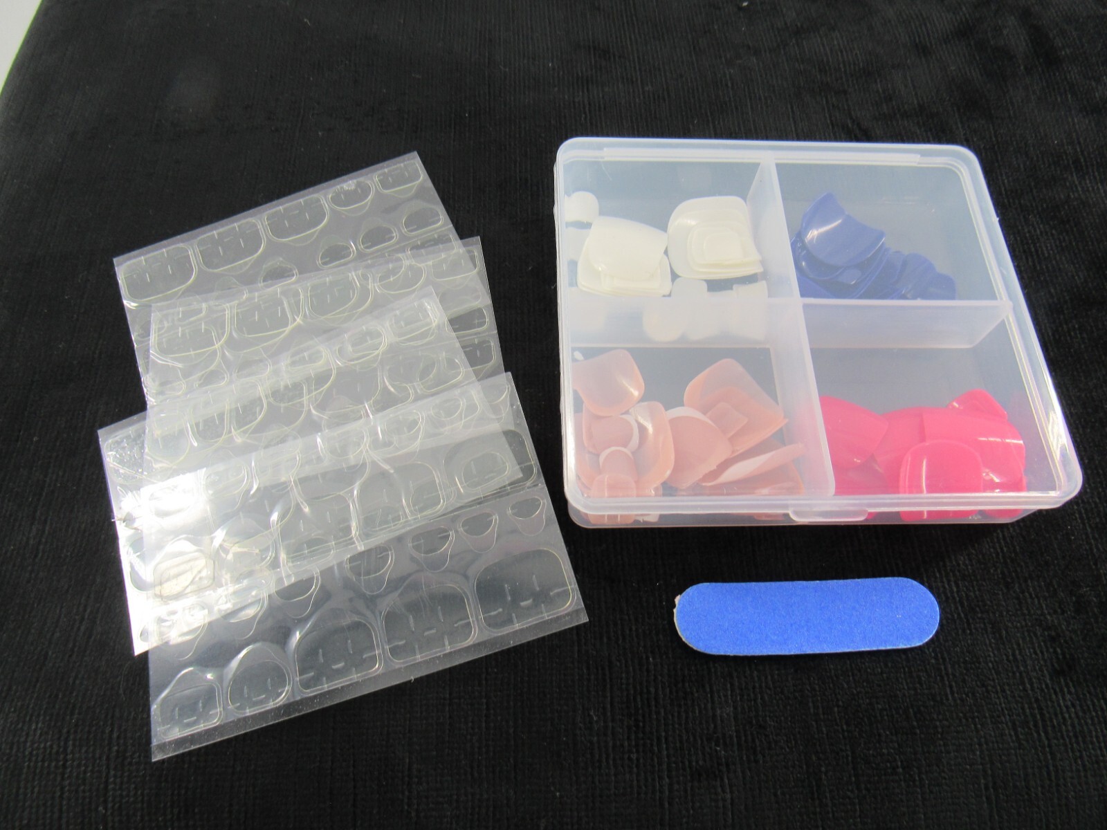 240pc False Toe Nails Press on Toenails Full Cover Square Blue Pink White: New!