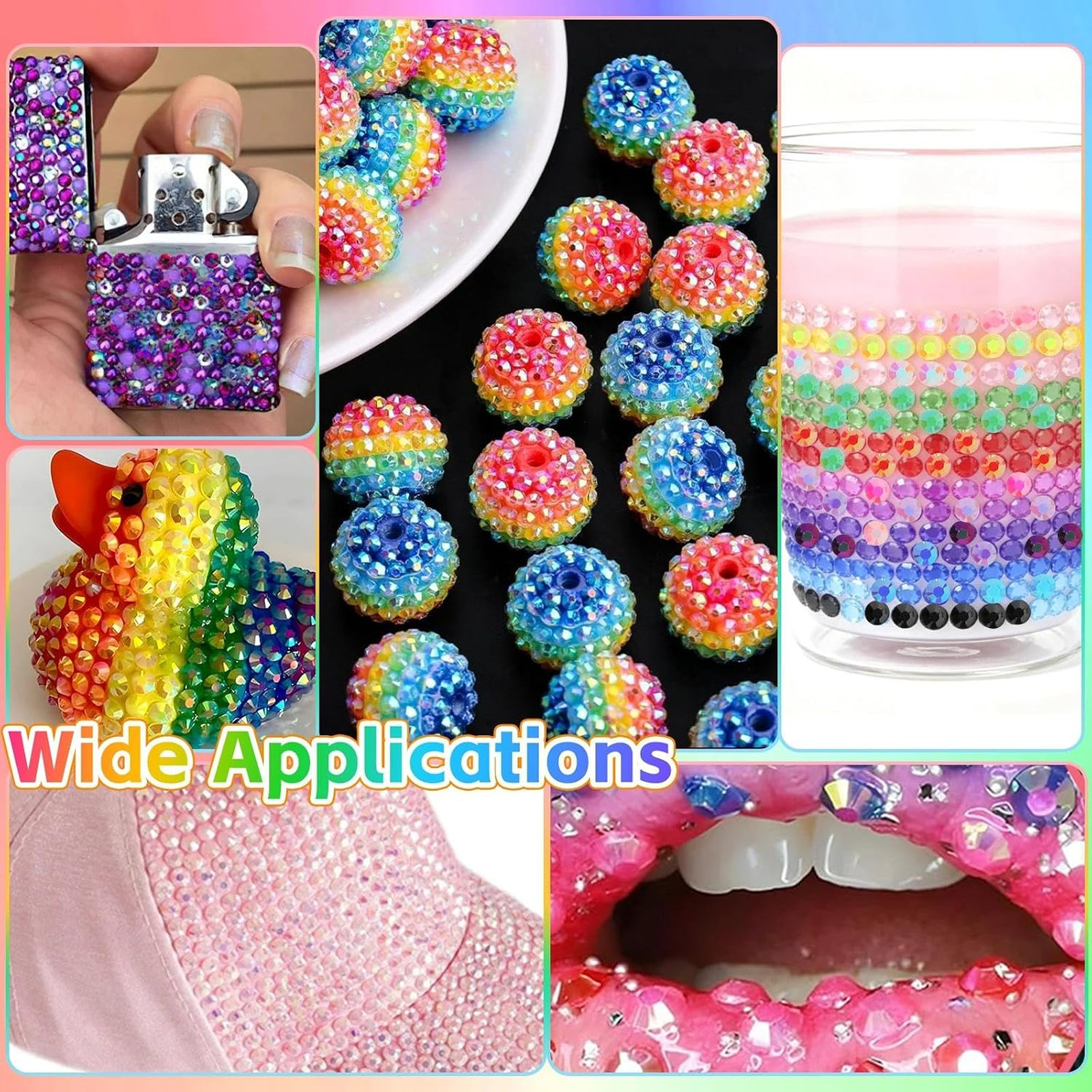 15000 Pcs Color Rhinestones for Bedazzling Kit 3mm Flatback Resin Gems for