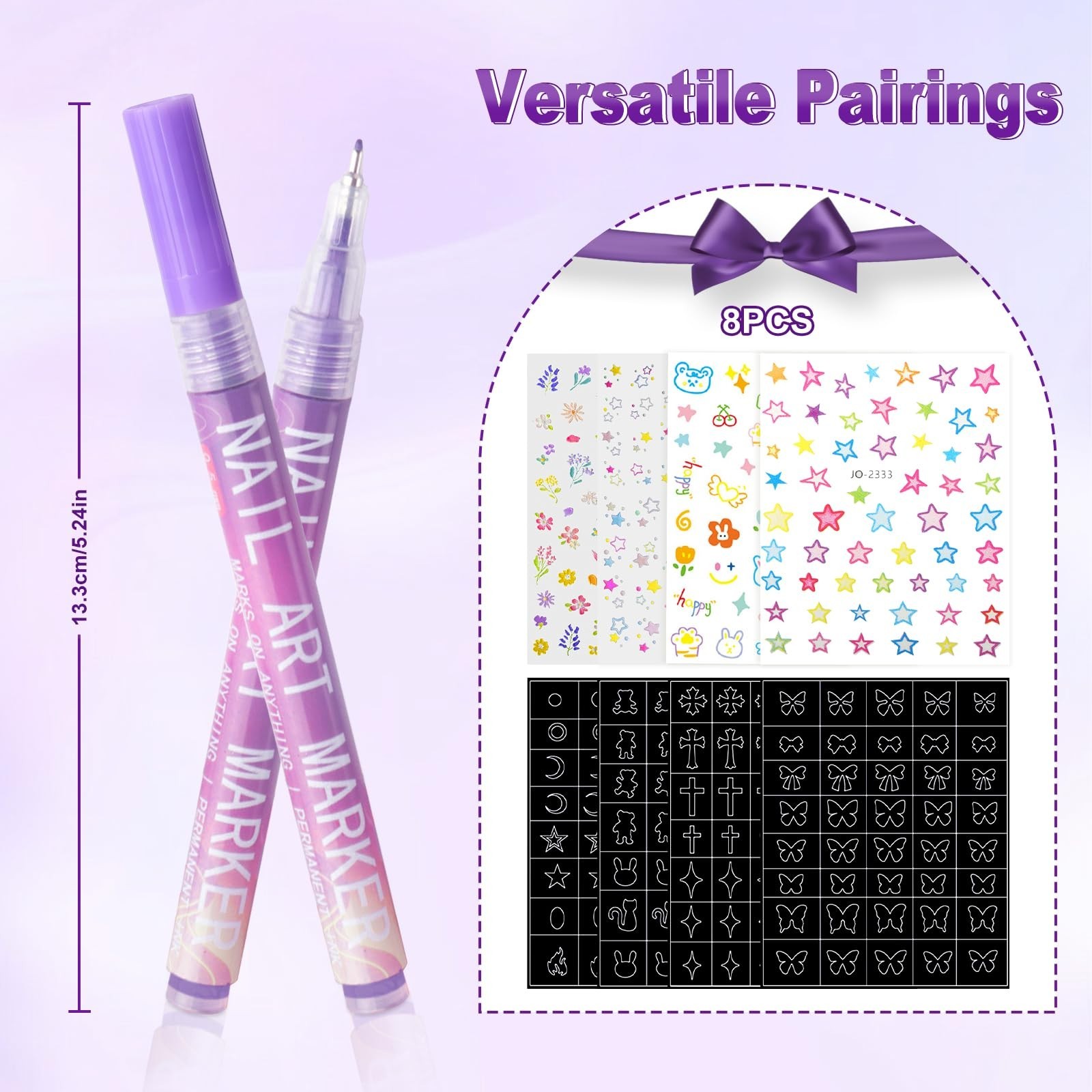 12 Colors Nail Art Pens – 0.5MM Fine Tip Quick-Drying Markers for DIY Nail Desig
