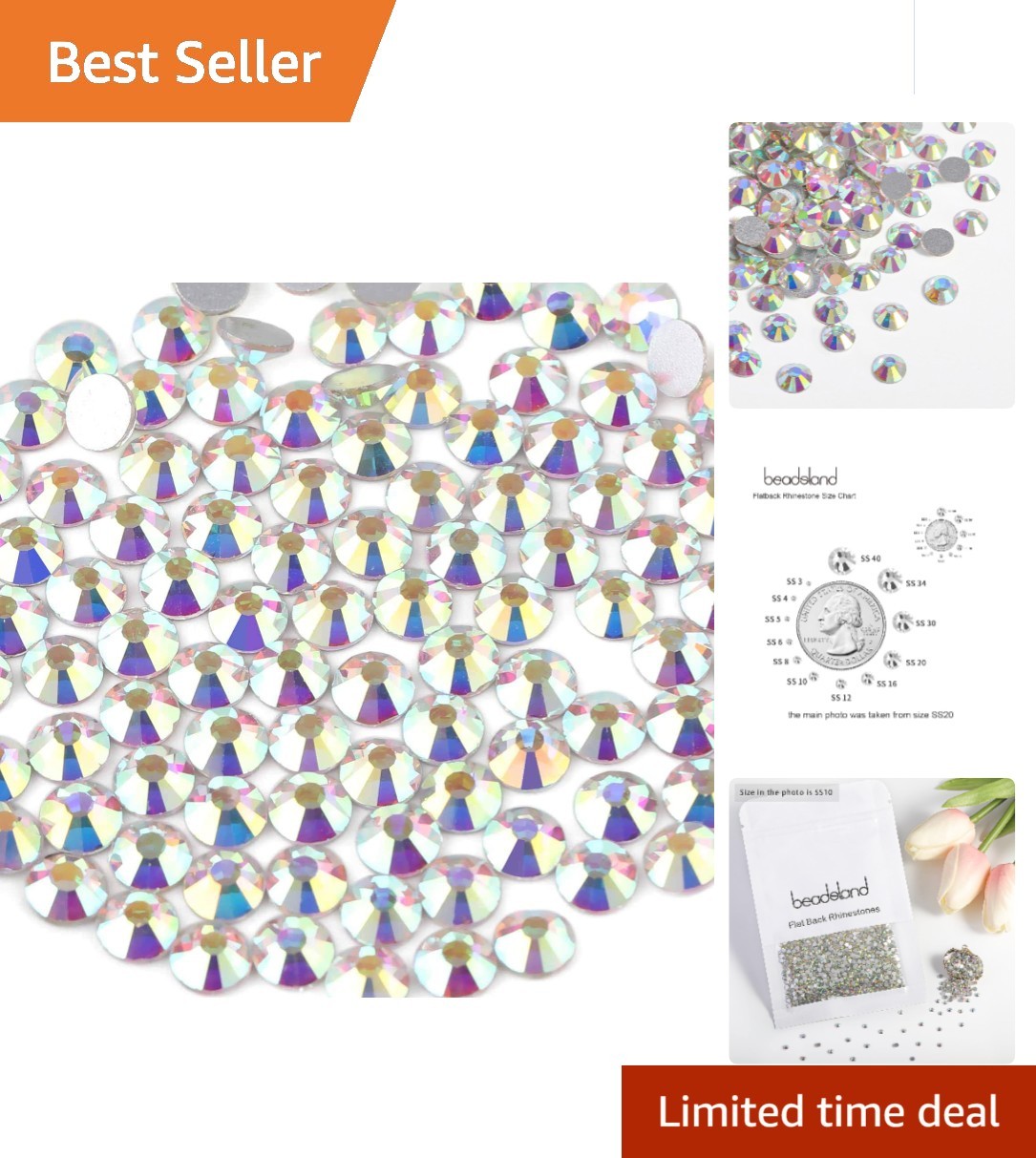 Versatile 1440pcs SS10 Crystal Rhinestones – Ideal for Nail Art & Face Makeup