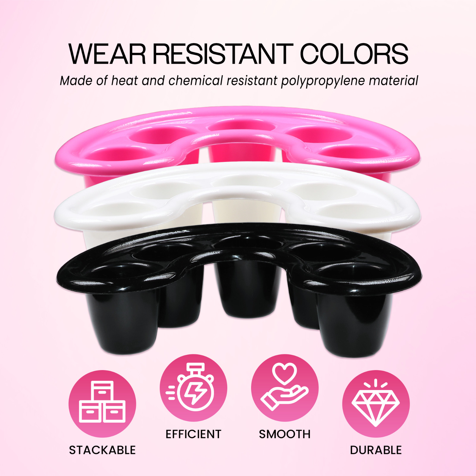 Beauticom Manicure Bowl Nail Art Hand Soak Treatment Tray Black – 5 Finger Slots