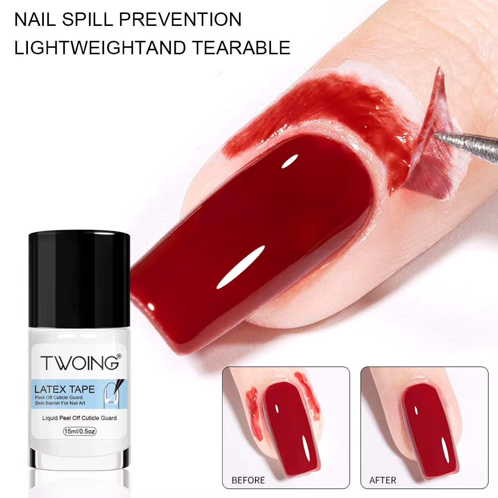 15Mlnail Peel off Liquid Anti-Overflow Glue Edge Latex Tape, Nail Milk Pad Peel