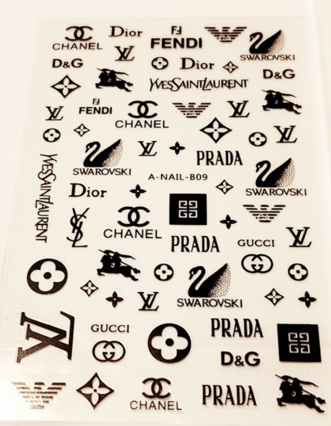 NWT NAIL ART DESIGN SELF-SEAL STICKERS LARGE SOLID BLACK ICONS N°27!