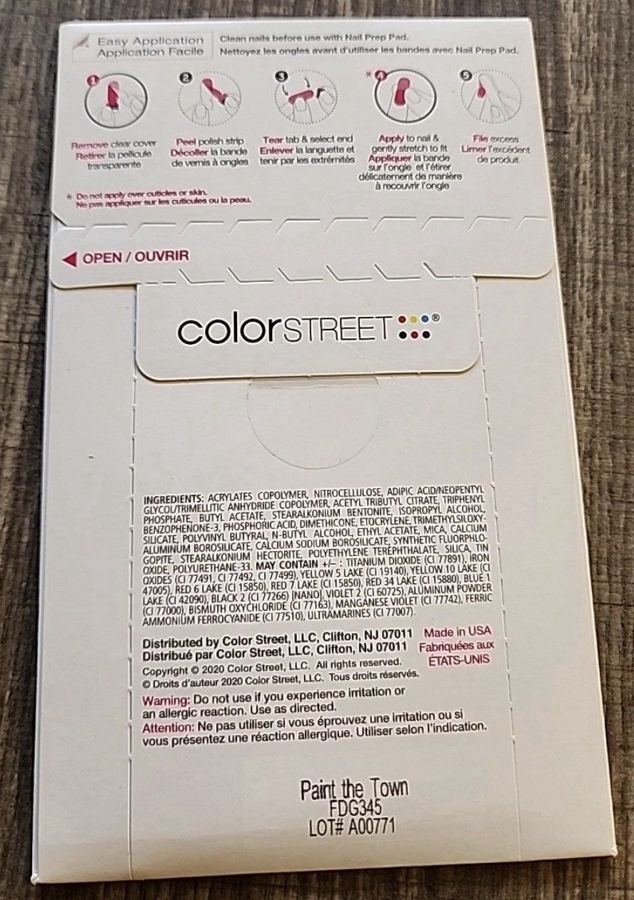 Color Street Paint the Town Holographic Nail Polish Strips Easy Peel FDG345
