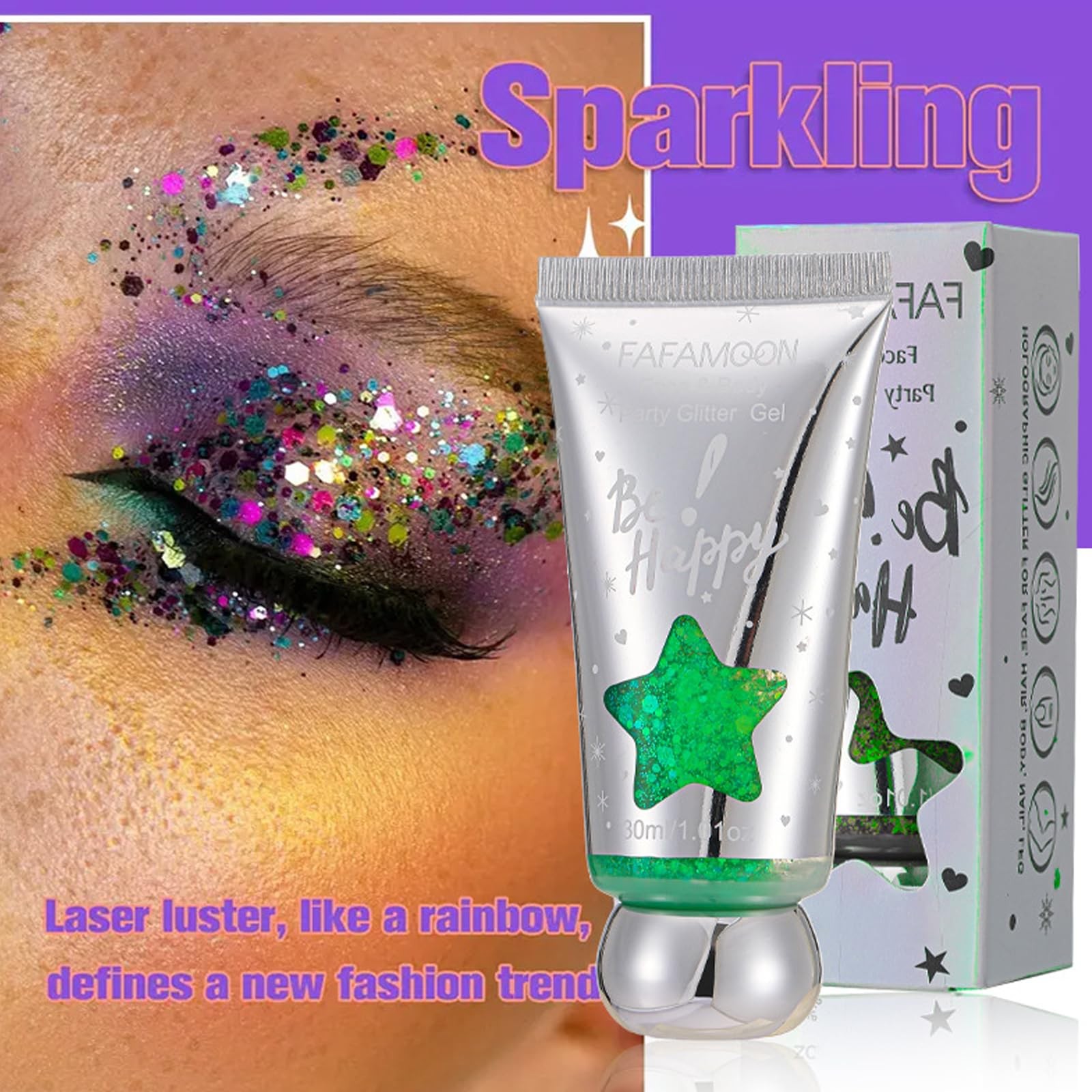 6Pcs Holographic Body Glitter Gel Set, Mermaid Sequins Liquid Holographic Gli…
