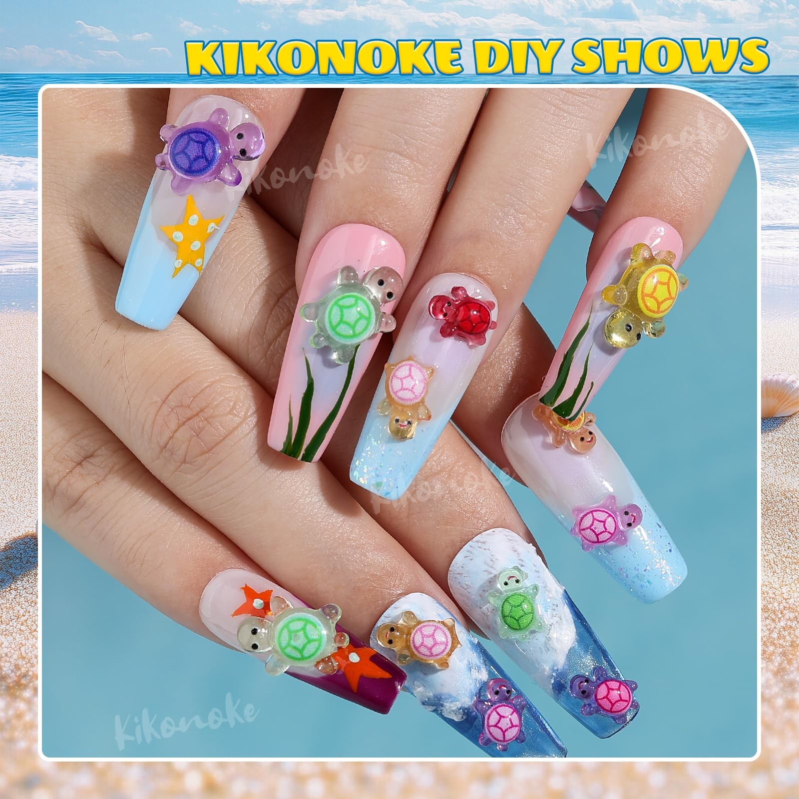 Kikonoke Sea Turtles Nail Charms 200pc