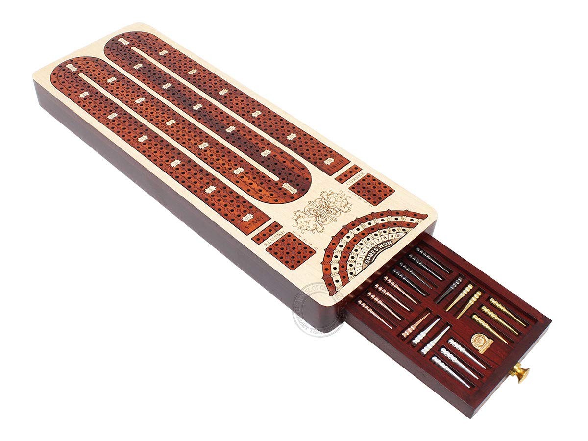 House of Cribbage – 4 Track 4.75 x 13.5 x 1.18 inches, Natural Wood Color