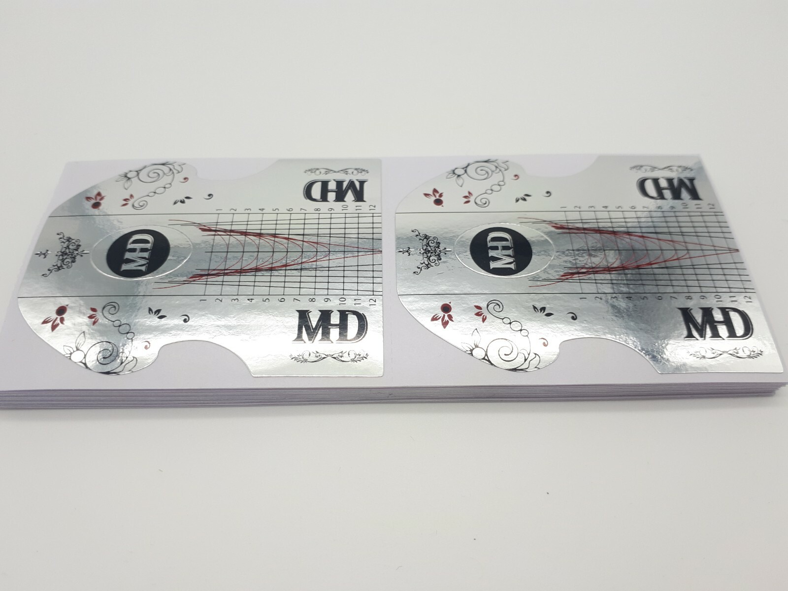 Nail Form Stickers – Acrylic UV Gel Extension Guide | Red/Silver | Pick Qty | UK