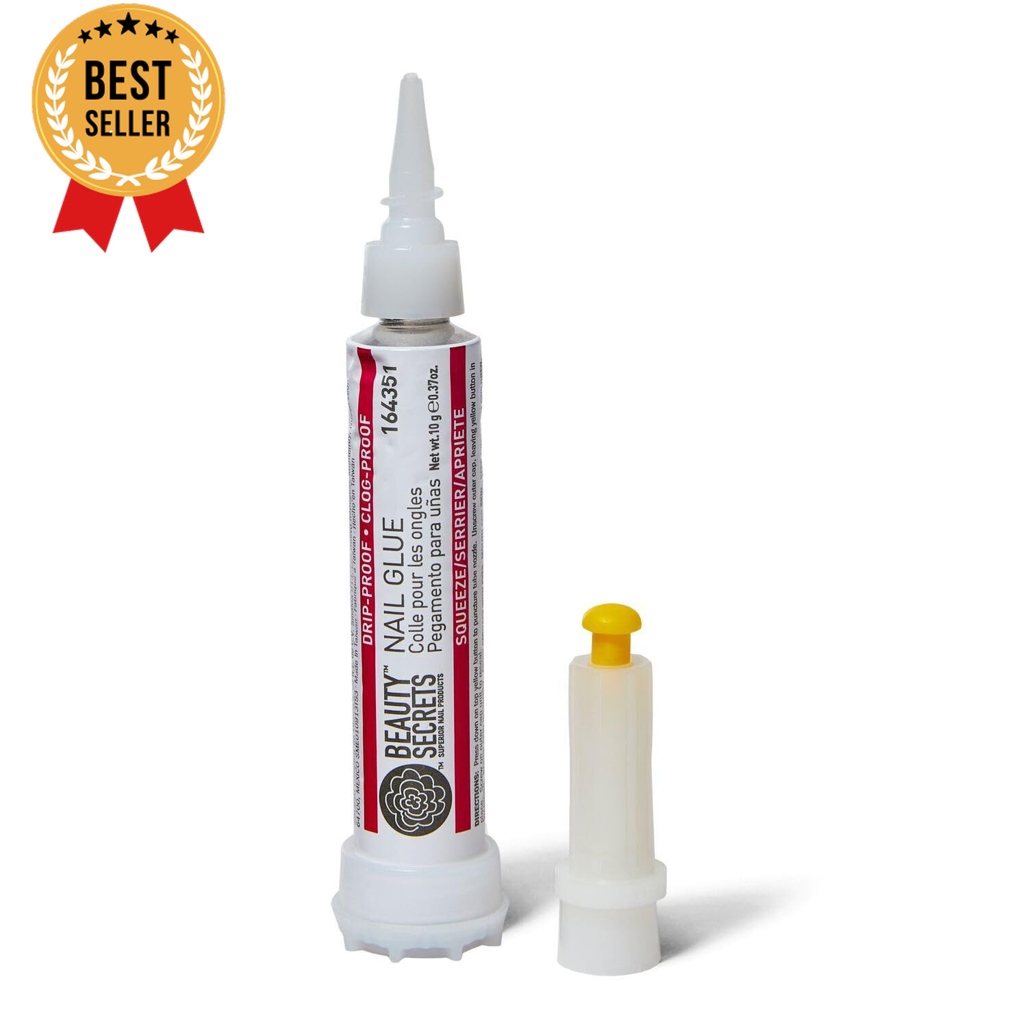 Drip & Clog Proof Nail Glue with Zebra Cushion Nail File 180/100 Grit