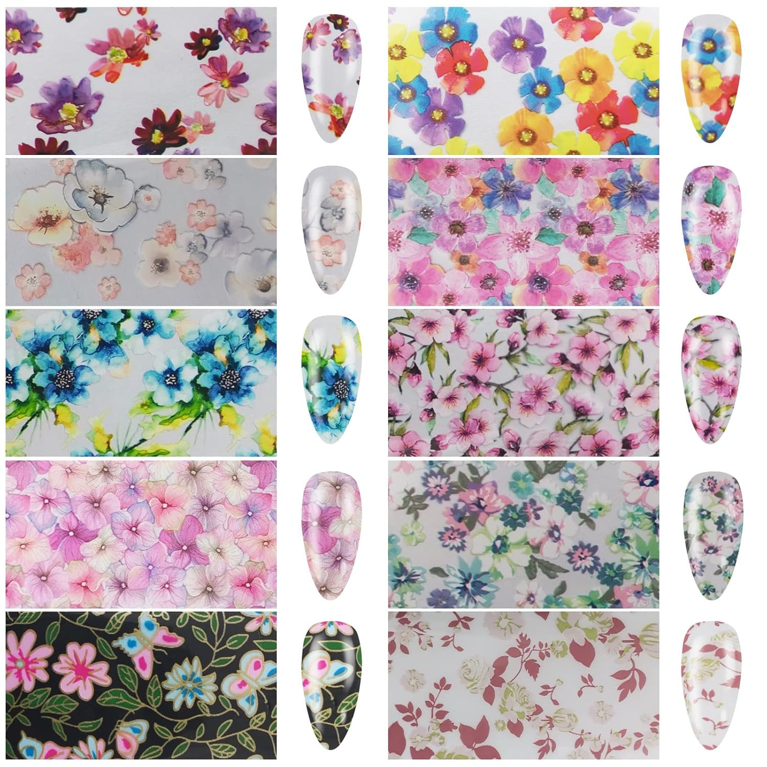 Create Stunning Nail Designs – 30 Sheet Foil Set – Marble Flower Holographic Art