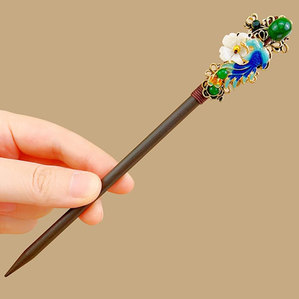 3PCS Hair Stick,Flower Pins For 1 Count (Pack of 3), blue,Pink,Green