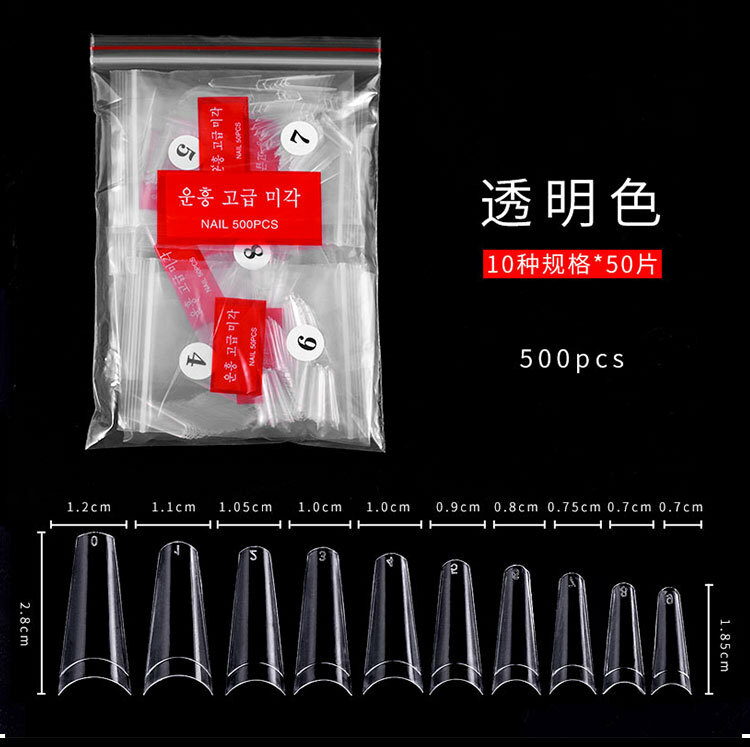 500/1000Pcs Acrylic Nail Manicure Decor Half Cover C Curve Nail Art False Tips