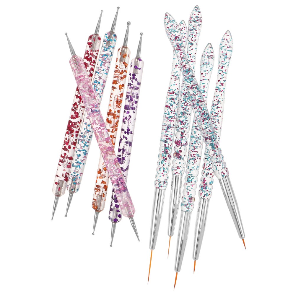10 Pcs Nail Dotting Pen Nails Art Marker Pens Tool Dual-line Contour