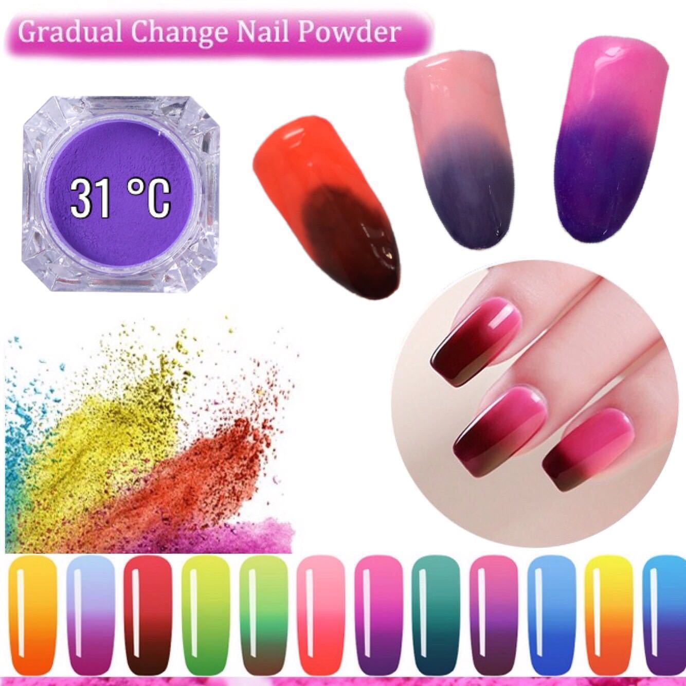 Thermochromic Pigment Thermal Colours Change Temperature Nails Powder 31 degree