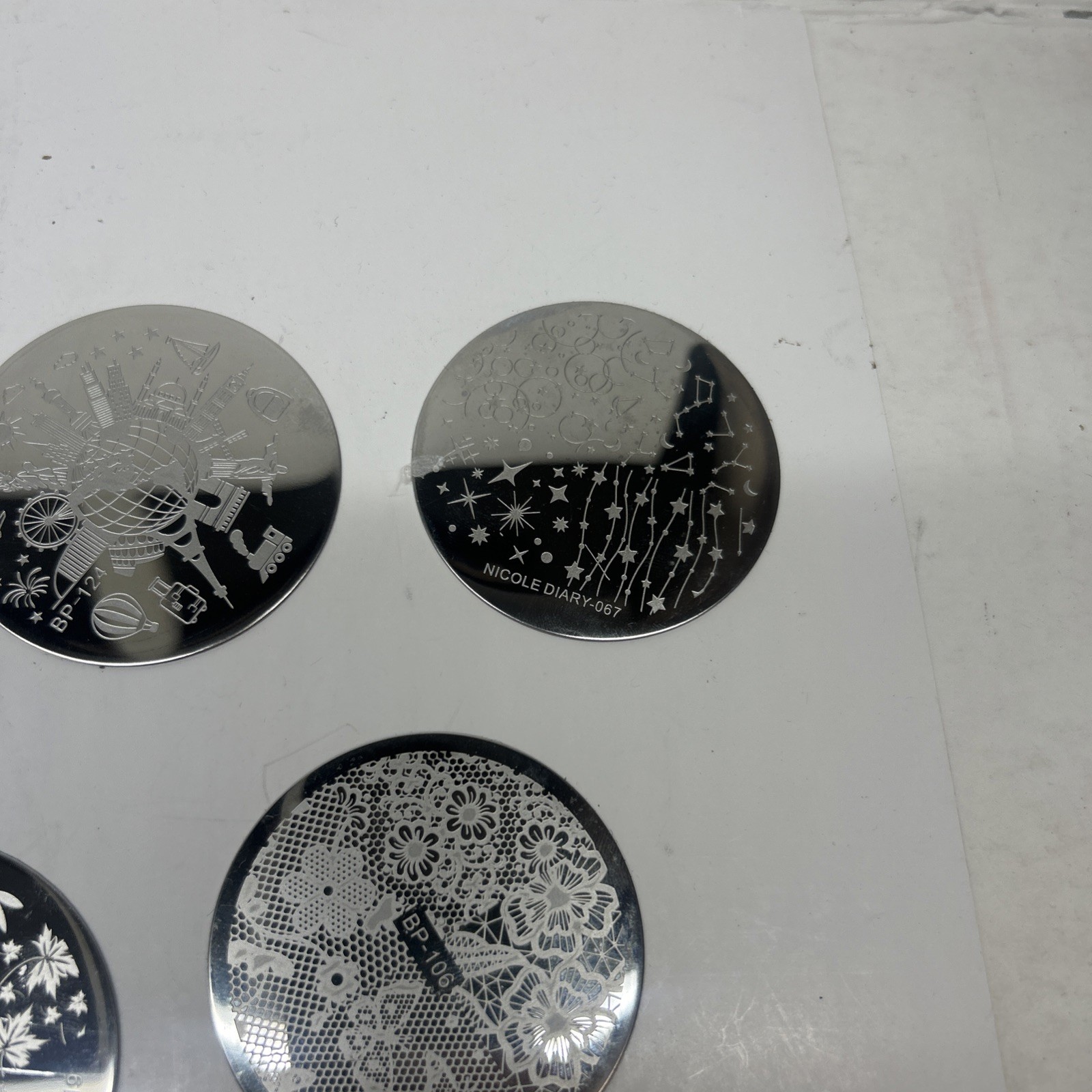 3 Whats Up Nail Stamping Plates Stainless Steel A011 Nature, B034 Abstract, B039