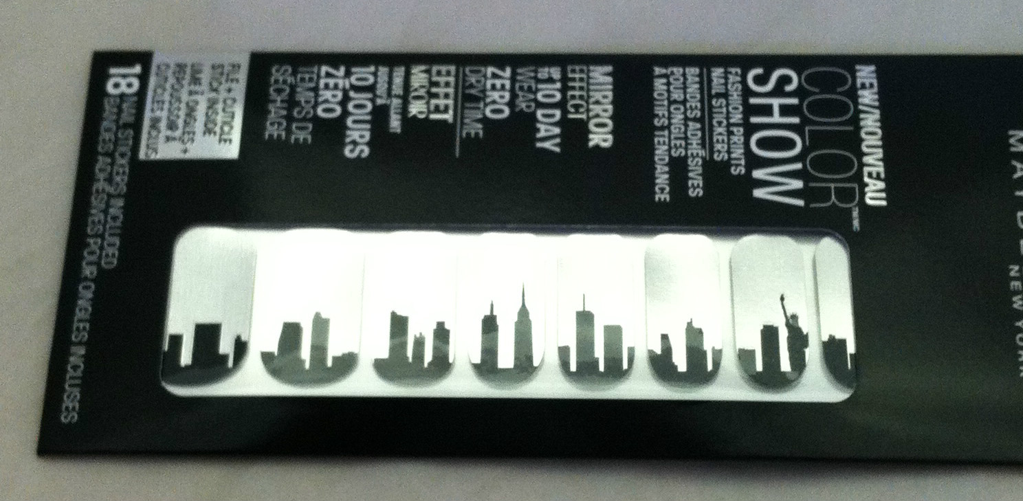 Maybelline Color Show Nail Stickers Silver MirrorEffect #70 PLATINUM NYC Skyline