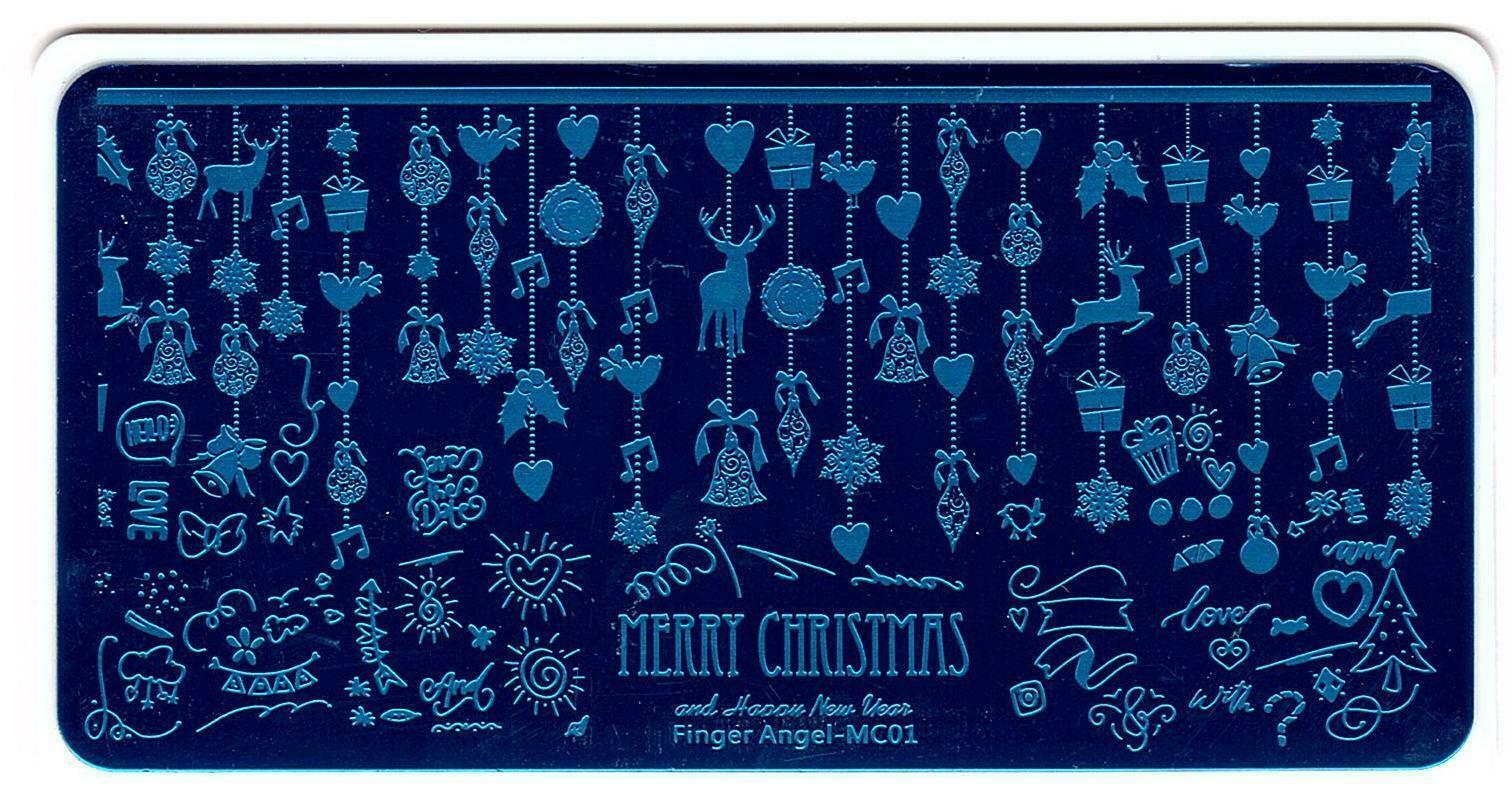 Christmas Design Stainless Nail Art Manicure DIY Image Template Stencil Kit MC