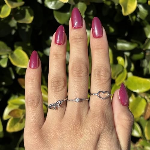 RED BABE Press-On Nails by | Short Almond Red Chrome Nails Red Babe