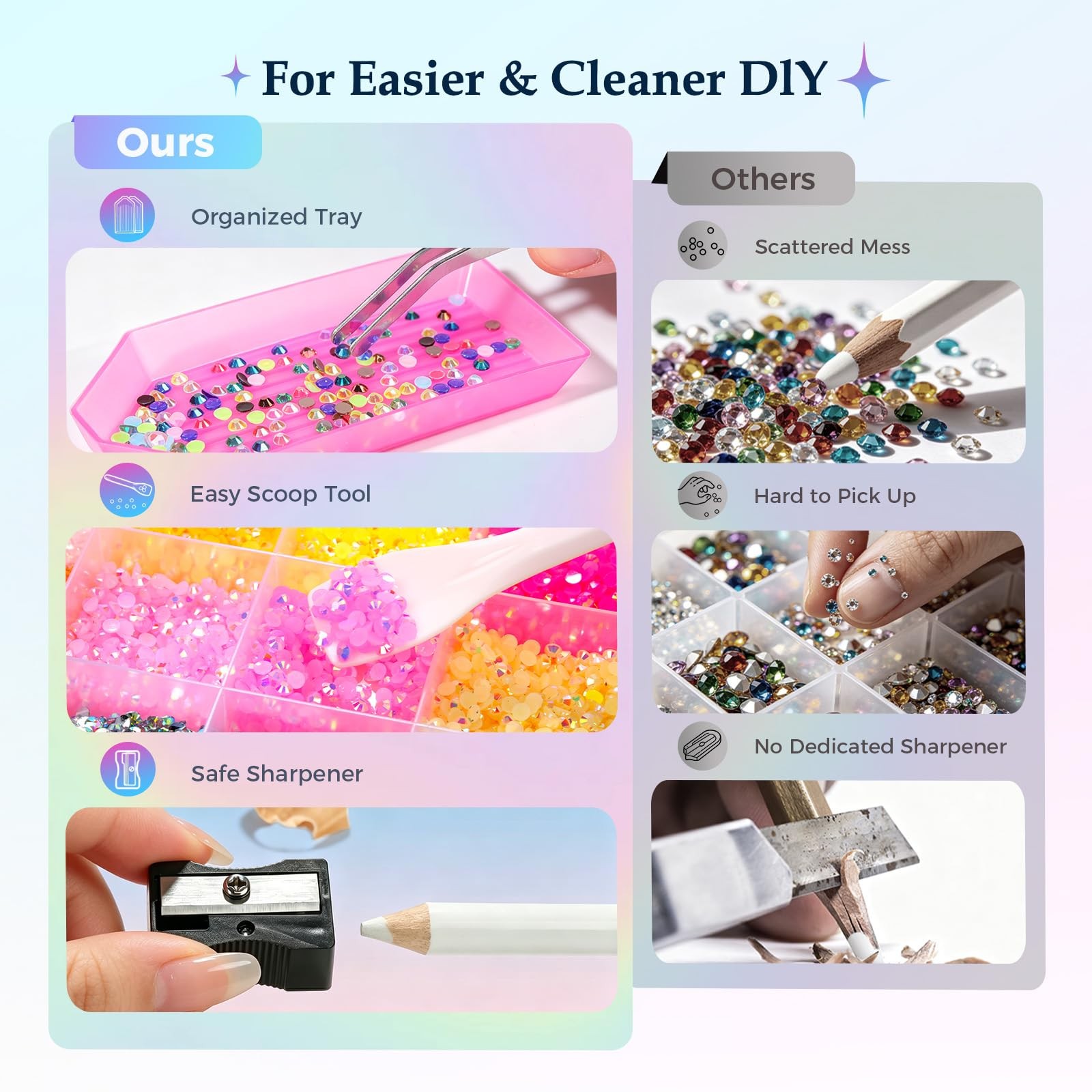 40000Pcs Jelly Rhinestones Bedazzling Kit, 30 Colors 3mm Flatback Gems for Diam