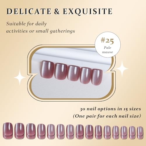 30 Ounce Short Square Mauve Cat Eye – Mauve-8124 – Set of 30