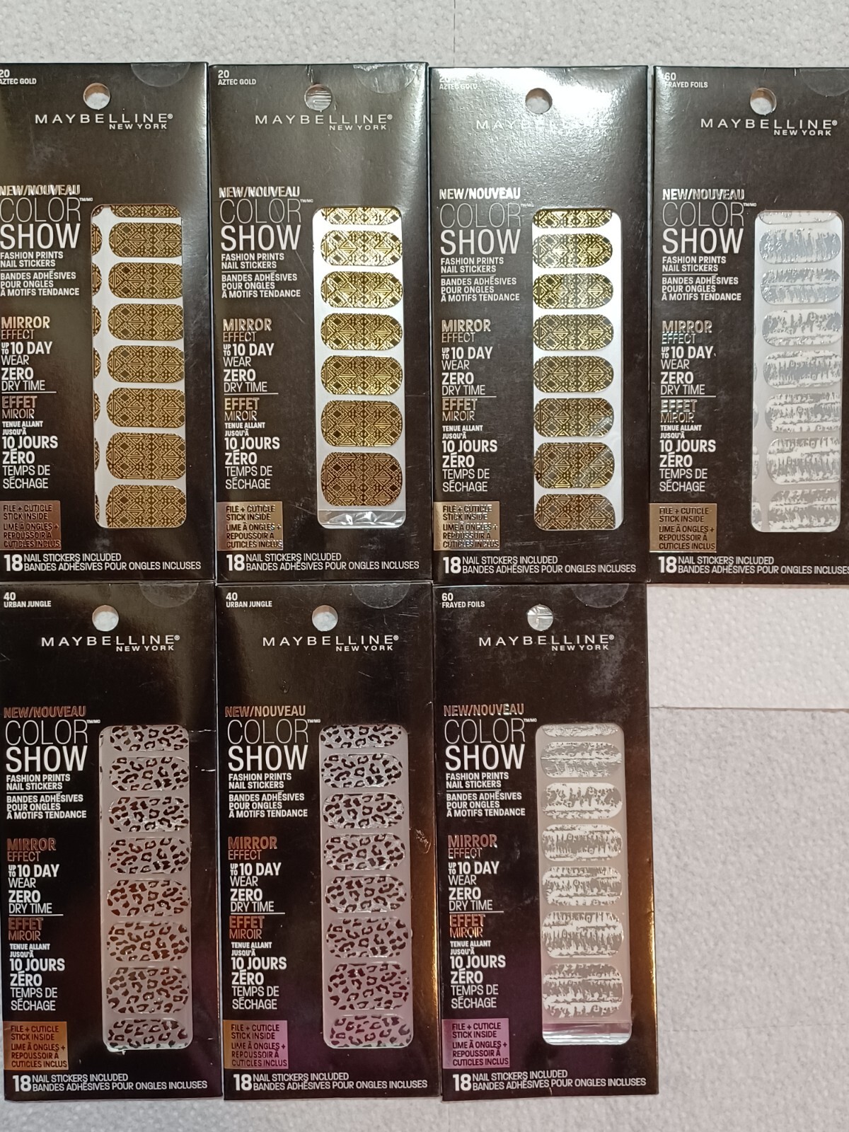 MAYBELLINE Color Show Fashion Print Nail Stickers 7 packs, 126 nail stickers #2