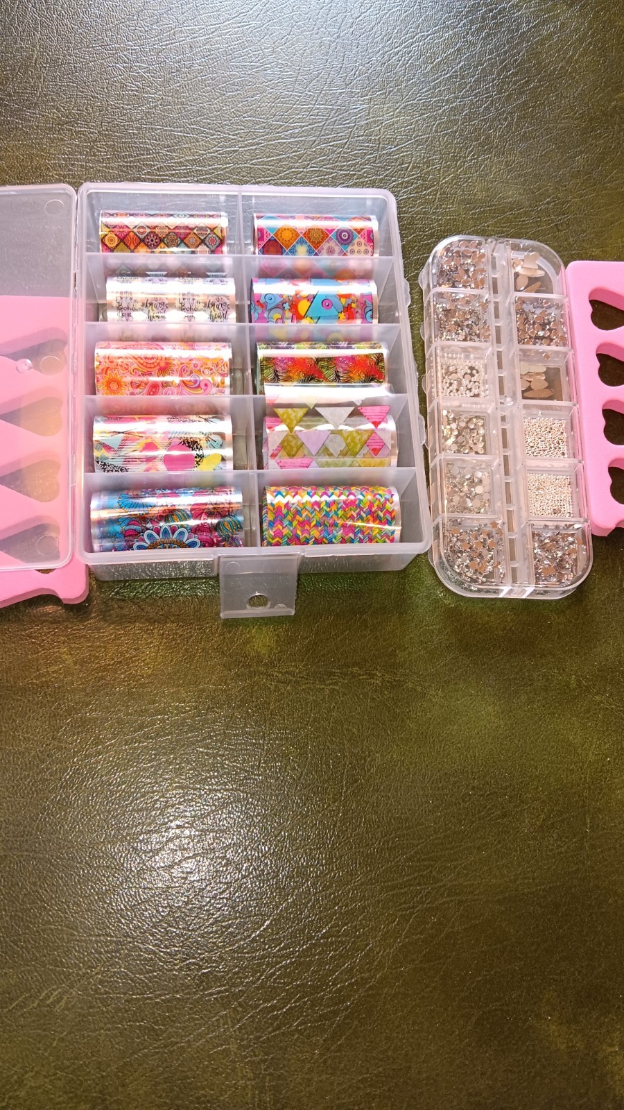 Nail Kit Includes Colorful Foils, Nail Accents In Blue, Silver, Clear, Multiple