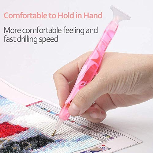 Diamond Painting Pen, Handmade Resin Diamond Painting Pens with Glue Clay Pink