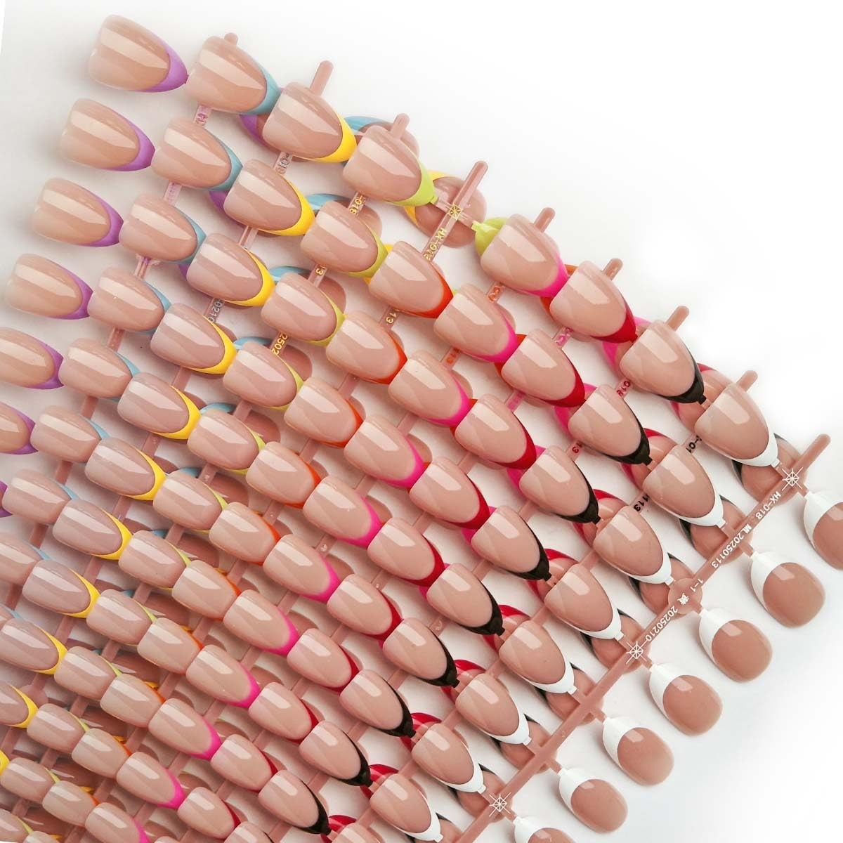 216 Pcs French Tip Press on Nails Short Almond,French Nails Press ons in 9 Di…