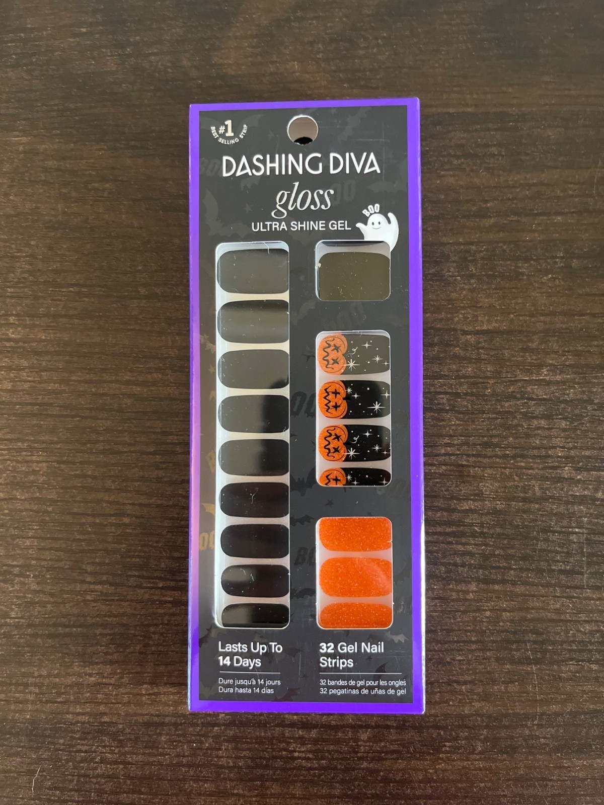 NIP Dashing Diva Gloss Press-On Nails Ultra Shine Gel Het Pumpkin 32 Gel Nail