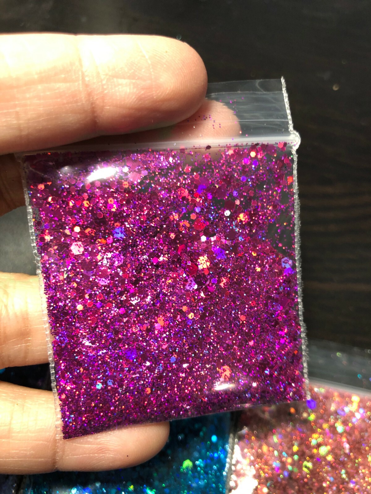 Holographic Glitter Hexagon Mix 0.4MM, 1MM, 2MM pink blue Nail Art US seller