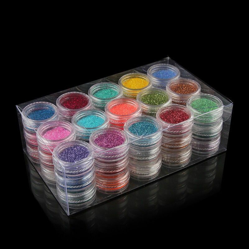 45 Mix Color Set Nail Art Glitter Powder Dust For UV GEL Acrylic Decoration Tips