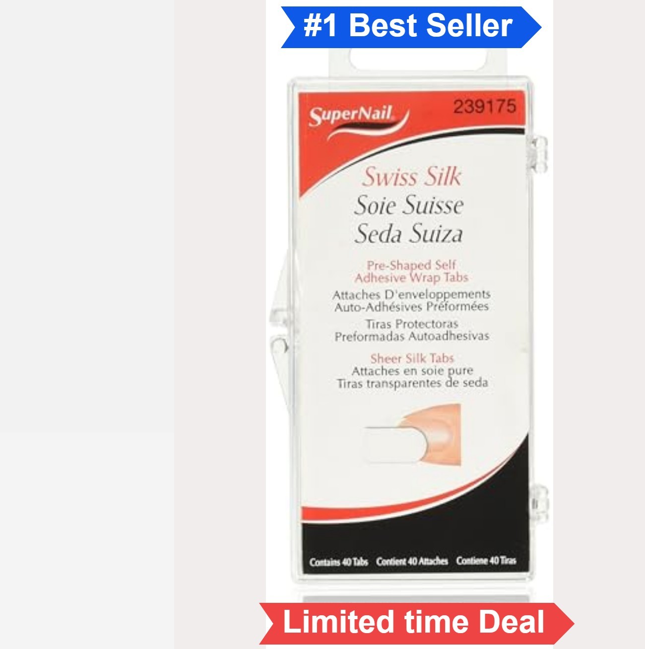 Nail Wrap Self-Adhesive Tabs 40 Count Swiss Silk Strengthen Natural Nails For