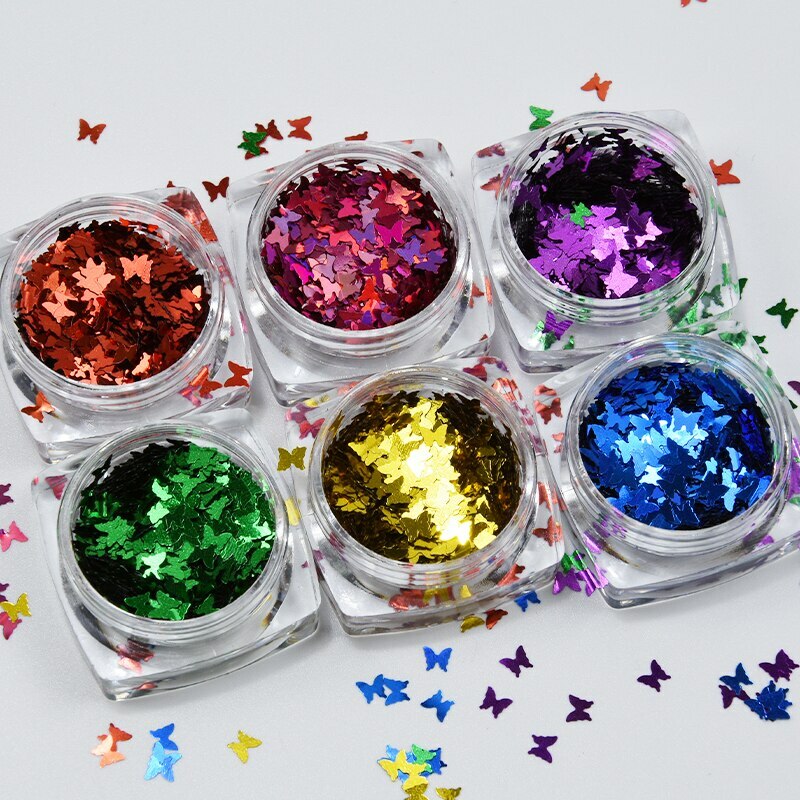 12 Color Set Nail Glitter Sequin Holographic Laser Flakes Nail Art 3D Decoration