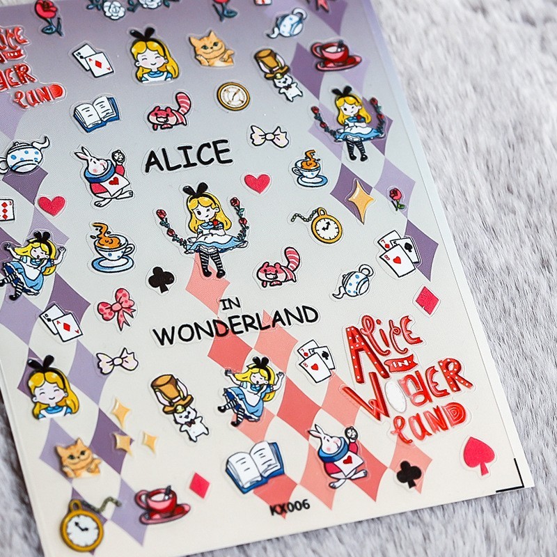 Wonderland & Tea Party Nail Stickers – Cartoon Fantasy Nail Art Decals (94)