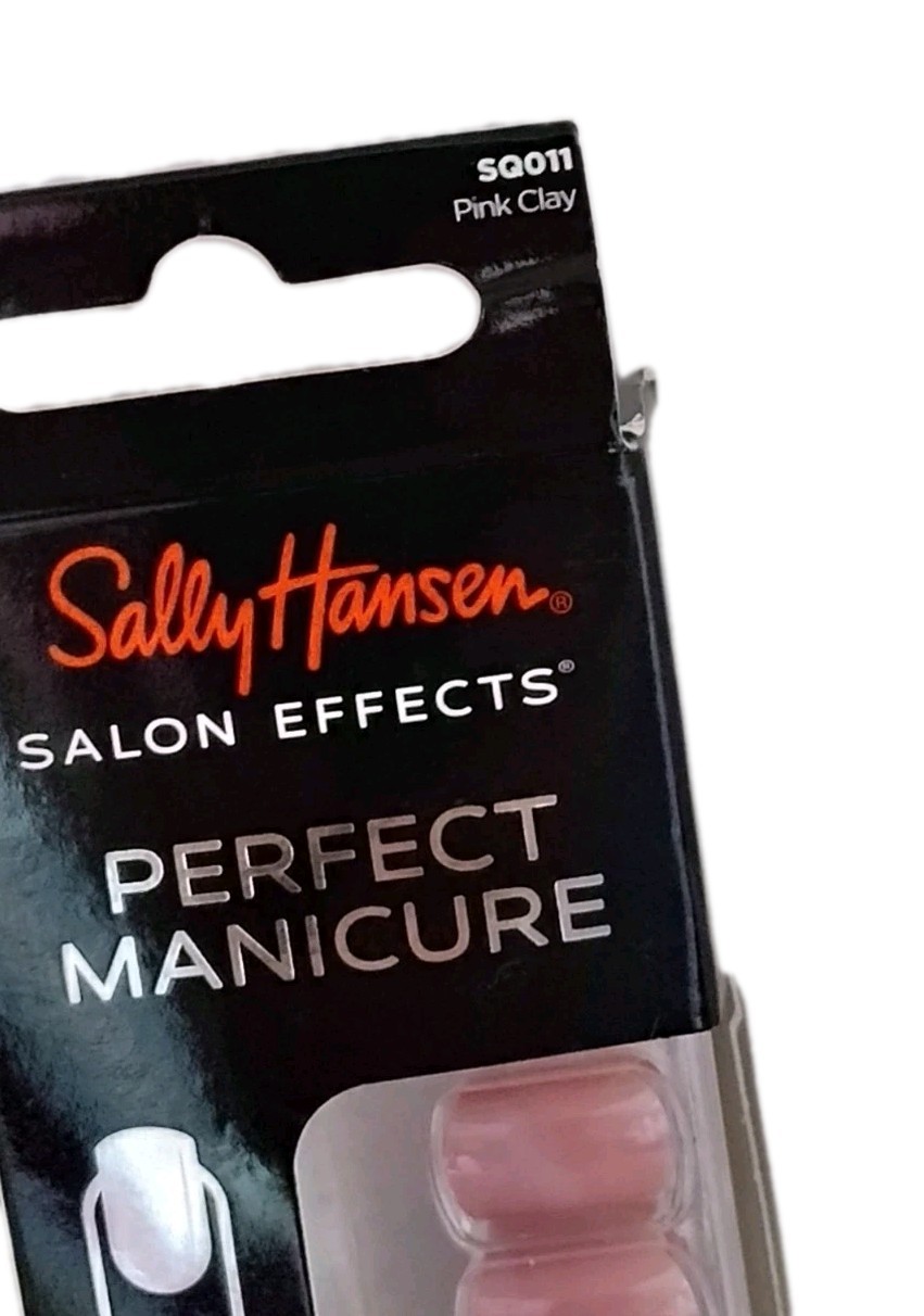 Sally Hansen SALON EFFECTS PERFECT MANICURE 24 SQUARE Press On Nails PINK CLAY