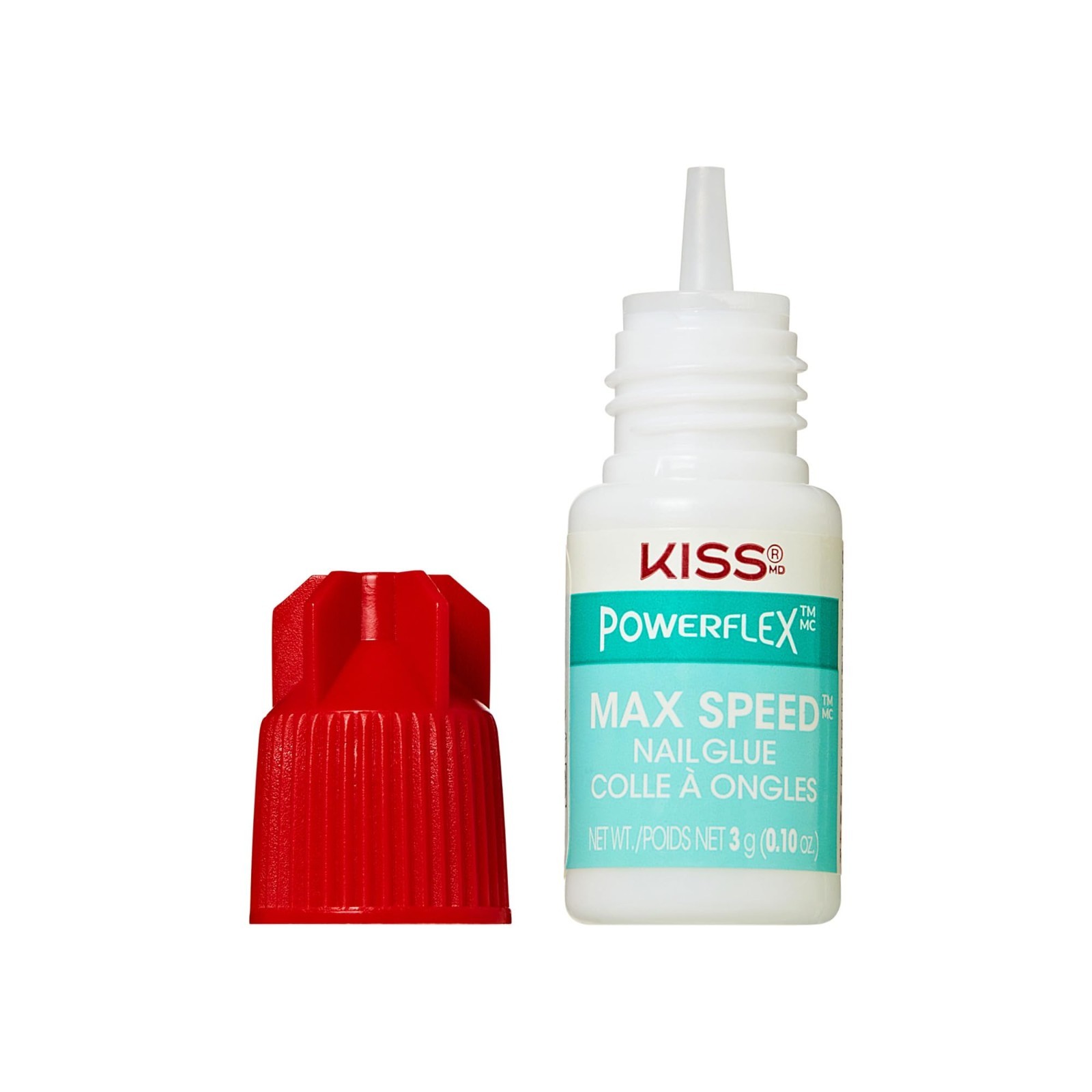 KISS PowerFlex Nail Glue 0.10 oz Fast Dry Adhesive for Press On Nails & Repairs
