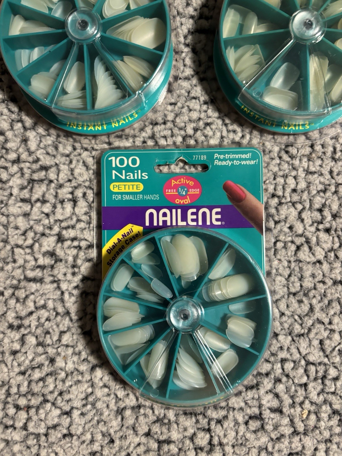 Nailene 100 Petite Active Oval Instant Nail Tips Lot Of 3 Sets (300 Units Total)